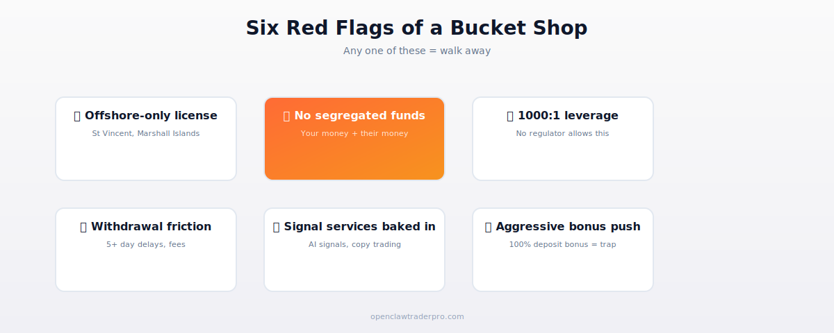 Six red flags of a bucket shop