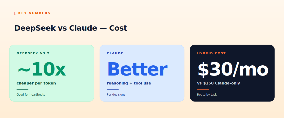 DeepSeek vs Claude cost